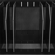 black | tall-/-16-devices | Close-up image of the Line Leader 16-unit charging cart's removable device walls and padded shelving in black.