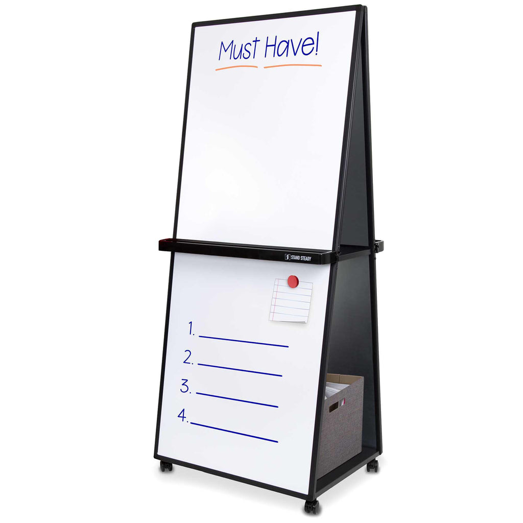 Flip Chart Easel with Double-Sided Whiteboard Magnetic Surface