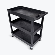 Black | three-tub-shelves | large | The Tubstr 3 shelf utility cart by Stand Steady is made of durable HDPE for years of dependable use.