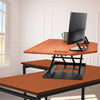 Cherry | Place this desk converter depicted in cherry on a corner surface to maximize your space.