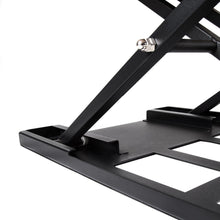 Black | 28-inch-desktop | Sleek design with powder coated easy glide tracks to smoothly raise and lower the desk converter.