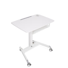 White | Float of the Cruizer portable student desk and height adjustable mobile podium by Stand Steady.