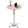 The Stand Steady height adjustable round table with props on it.