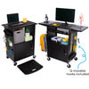 The Stellar AV cart comes with 12 movable peg hooks for easy storage and customization!