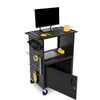 Float of the Stellar AV cart by Stand Steady with cabinet open.