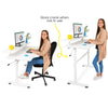 white | white-shelf | Easily go from sitting to standing height with the Tranzendesk Standing Desk with shelf.