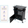 Dimensions of the Stellar AV Cart with keyboard tray and cabinet.