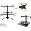 black | two-monitor-arms | Dimensions of the three monitor-mount Techtonic standing desk converter.