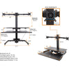 black | three-monitor-arms | Dimensions of the three monitor-mount Techtonic standing desk converter.