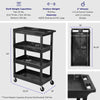 Black | four-tub-shelves | large | Dimensions of the 4-shelf Tubstr utility cart and storage cart.