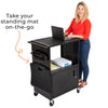Pair your Stellar media cart mobile workstation by Stand Steady with a standing mat for an ergonomic workday.