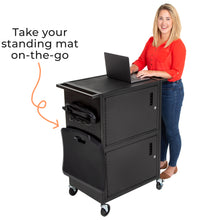 Use a standing mat with your Stand Steady dual cabinet mobile workstation for a more ergonomic workday.