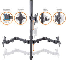 Adjust the VESA mounts on your triple monitor mount by Stand Steady for adjustable screen viewing.