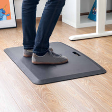 Black | 36-inch-mat | Lifestyle image of the Stand Steady anti-fatigue mat in a home office setting.