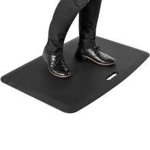 Black | 36-inch-mat | Float of person standing on the Stand Steady anti-fatigue matt with handle, large