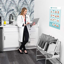 The Line Leader white open charging cart is ideal for any healthcare facility.