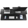 Black | Arial view of the clamp-on desk shelf in black.