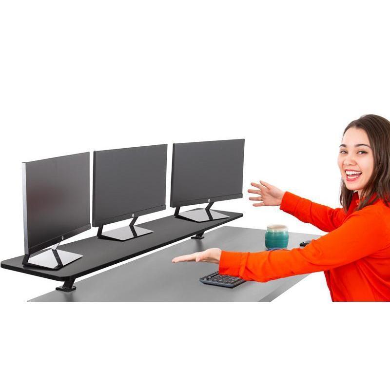 Stand Steady 55 inch Clamp-on Desk Shelf - Extra Large Surface Supports 3 Monitors