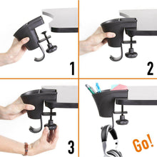 Black | Easily clamp on your desk organizer to declutter your desk and accessories
