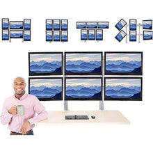 Silver | six-monitors | Configuring your screens is easy with the Stand Steady 6 monitor mount.