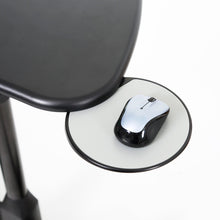 The mobile podium by Stand Steady has pleny of extra room for you mouse and drink with a retractable mousepad and cupholder.