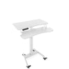 White | This white mobile podium by Stand Steady has electric height adjustability.