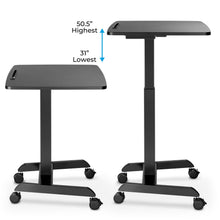 The Cruizer electric podium by Stand Steady is height adjustable.