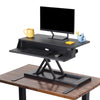 black | 32-inch-desktop | Electric, two level desk converter in black