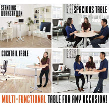 Multifunctional round table use as a cocktail table, standing workstation, spacious table, or bar table!