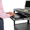 Close-up image of the Line Leader extra large AV cart with cabinet's pullout keyboard tray.