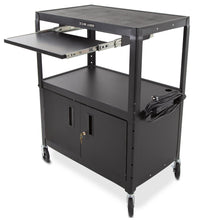 Float of the Line Leader extra large AV cart with cabinet.
