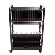 Reversible top shelf allows for easy loading on either side of the cart