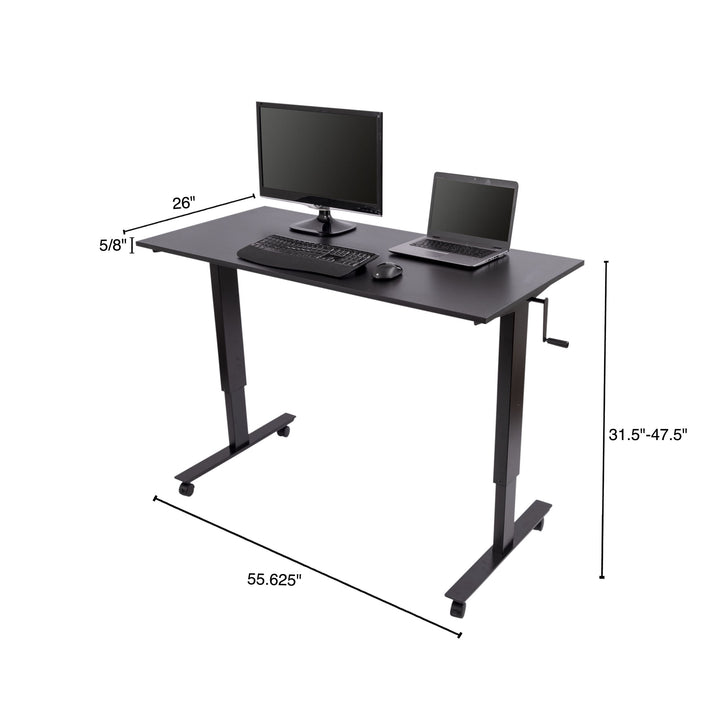 Stand Steady Tranzendesk Power | 55 inch Electric Standing Desk with Built-in Charging | Height Adjustable Stand Up Desk with Clamp on Shelf | Electro