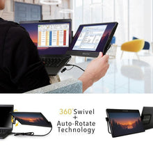 The SideTrak Swivel portable monitor attches to the back of your laptop and rotates 360 degrees for optimal viewing angles.