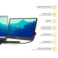 Features of the SideTrak Swivel portable monitor.