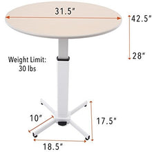 Dimensions of the Stand Steady round table.