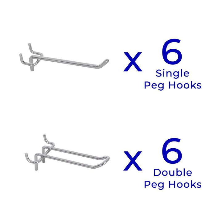 8 double peg hooks (set of 3)