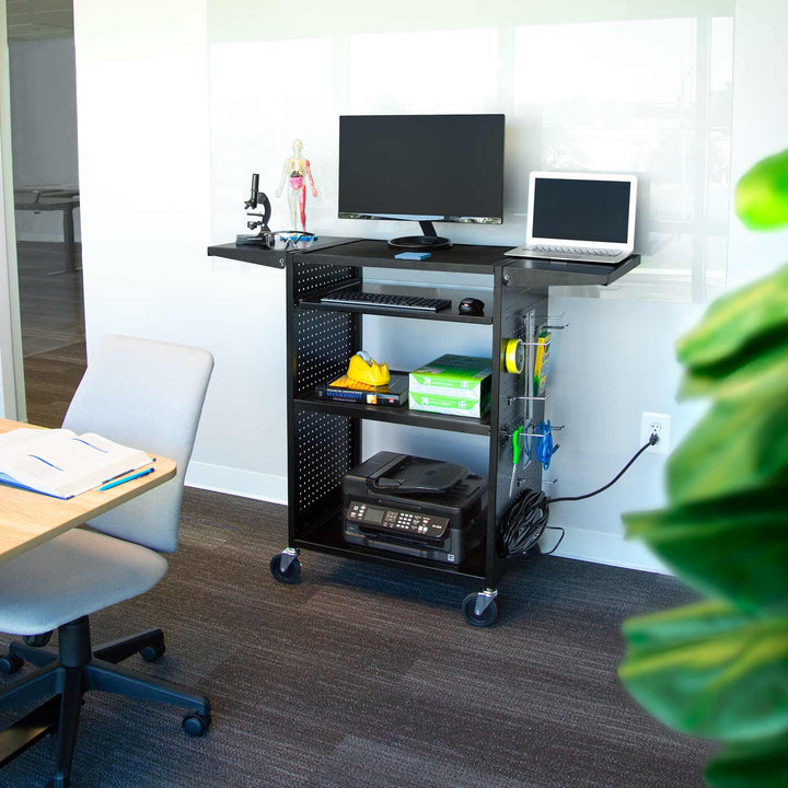 Customizable AV Cart - Mobile Workstation  Line Leader by Stand Steady – Stand  Steady