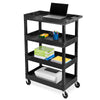 Black | four-tub-shelves | large | The Tubstr 4-shelf utility cart easily organizes and transports all your workday essentials.