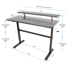 black | black-shelf | Dimensions of the Tranzendesk standing desk with shelf.