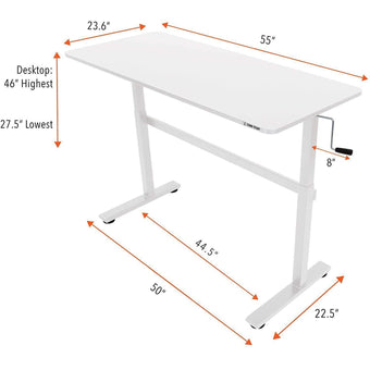 Customizable 55” Manual Crank Standing Desk | Tranzendesk by Stand Steady