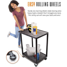 This utility cart has easy rolling wheels which alleviates some of the pain of moving heavy loads.