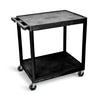 Black | Two-Flat-Shelves | Standard | Float of the Tubstr large flat shelf utility cart with two shelves.