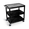 Black | Three-Flat-Shelves | Standard | Float of the Tubstr large flat shelf utility cart with three shelves.