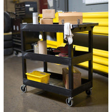 Black | three-tub-shelves | large | The Tubstr utility cart can be used as a garage cart, classroom cart, or office cart.