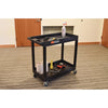 Black | two-tub-shelves | large | The Tubstr utility cart with two shelves is perfect as an office cart, cleaning cart, tool cart, and classroom cart.