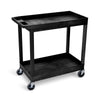 Black | two-tub-shelves | large | The Tubstr utility cart with two shelves large size.