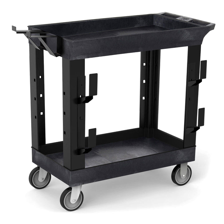 Stand Steady Tubstr 2 Shelf Utility Cart Heavy Duty Service Cart Holds 400 lbs Adjustable Storage Hooks, Ladder & Spool Holders Tub Cart For.