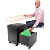 Black | The Stand Steady Vert mobile file cabinet is the perfect 2-in-1 seating and storage solution for you!