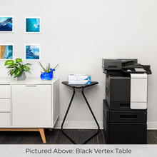 black | Lifestyle image of a Vertex side table in an office setting.